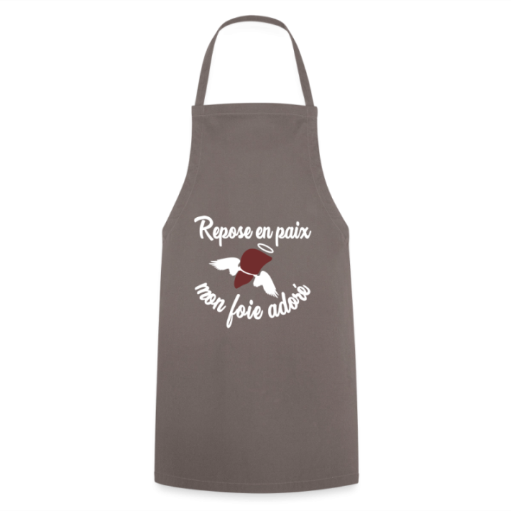 Tablier de cuisine - Repose en pais mon foie adoré - gris - front