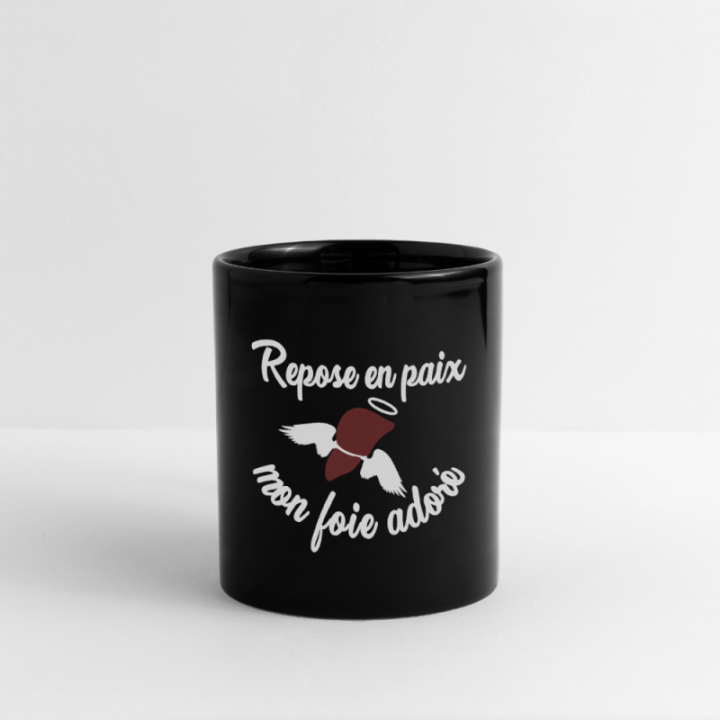Mug uni - Repose en pais mon foie adoré - noir - front
