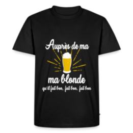 T-shirt premium homme - Auprès de ma blonde - noir - front