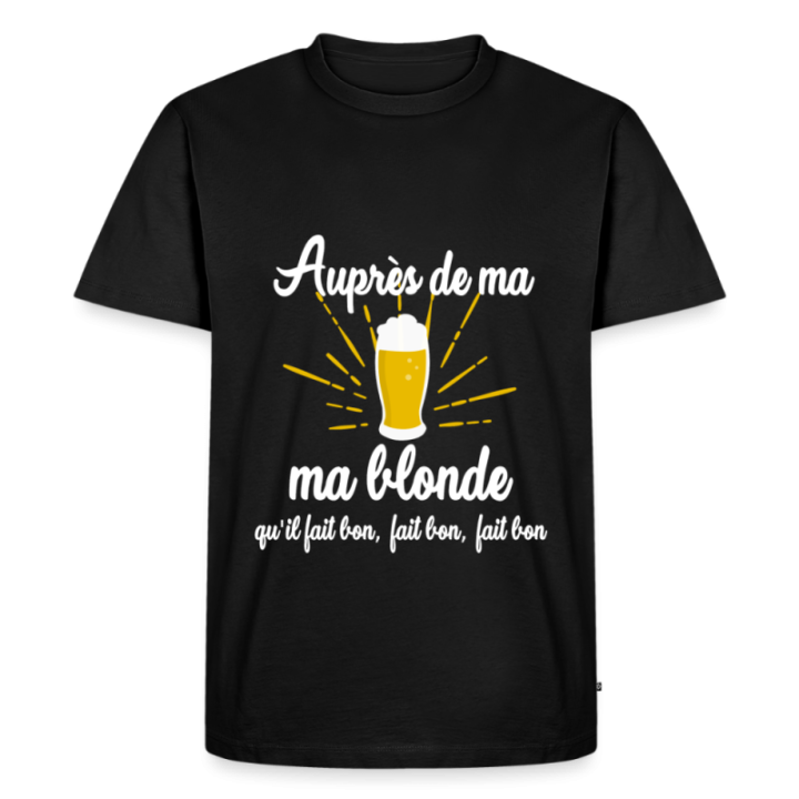 T-shirt premium homme - Auprès de ma blonde - noir - front
