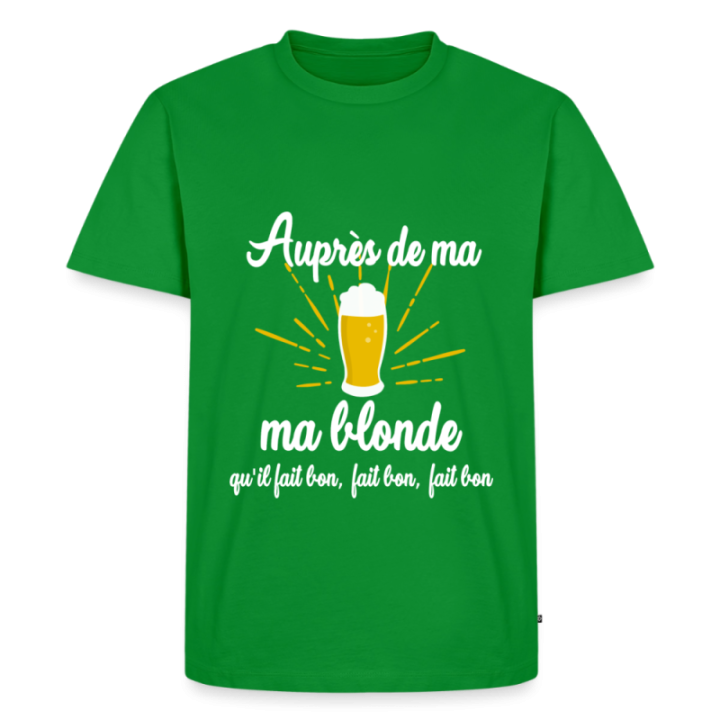 T-shirt premium homme - Auprès de ma blonde - vert - front