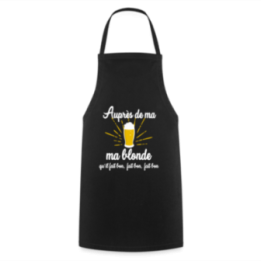Tablier de cuisine - Auprès de ma blonde - noir - front