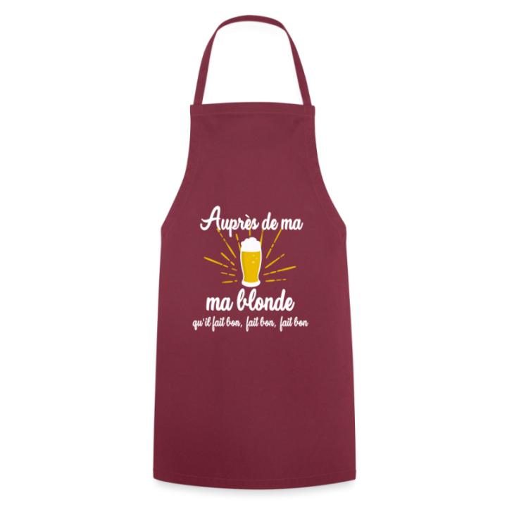 Tablier de cuisine - Auprès de ma blonde - bordeaux - front