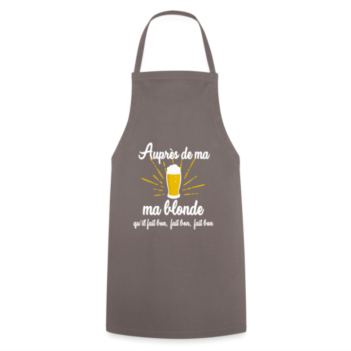 Tablier de cuisine - Auprès de ma blonde - gris - front