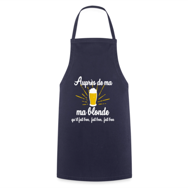 Tablier de cuisine - Auprès de ma blonde - marine - front