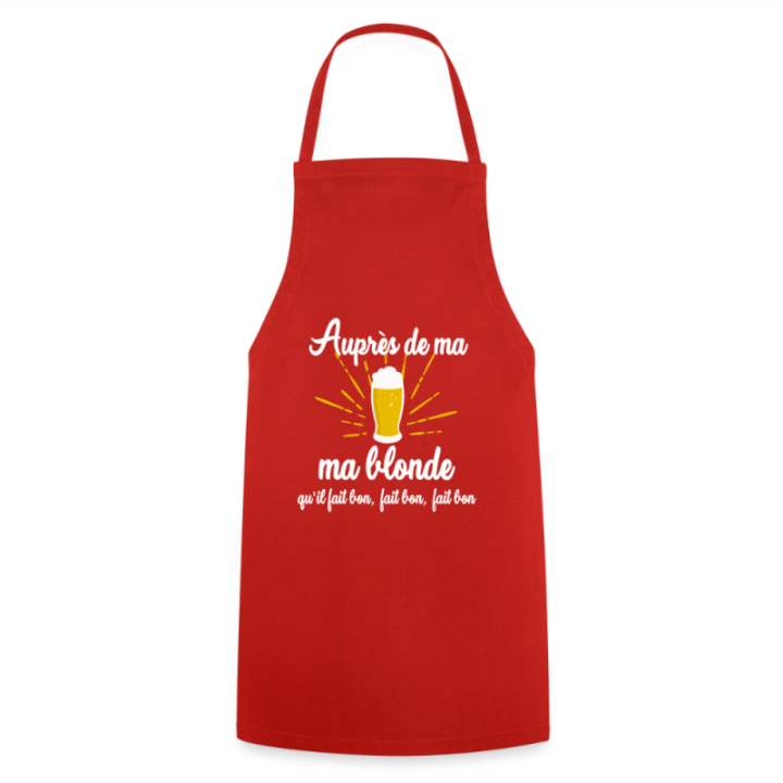 Tablier de cuisine - Auprès de ma blonde - rouge - front