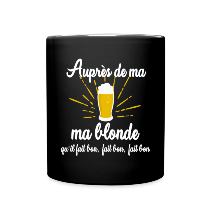 Mug uni - Auprès de ma blonde - noir - front