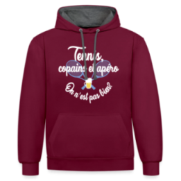 Sweat-shirt à capuche contrasté unisexe - Tennis