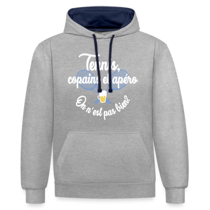  copains et apéro - bleu marine/gris chiné - front
