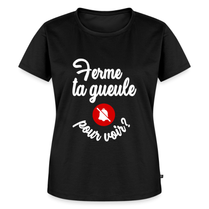 T-shirt premium femme - Ferme ta gueule pour voir - noir - front