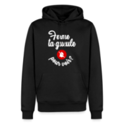 Sweat-shirt à capuche premium homme - Ferme ta gueule pour voir