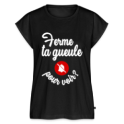 T-shirt à manches retroussées femme - Ferme ta gueule pour voir