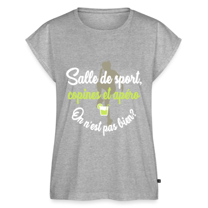 T-shirt à manches retroussées femme - Salle de sport