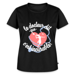 T-shirt premium femme - Le badminton: c'est incurable - noir - front