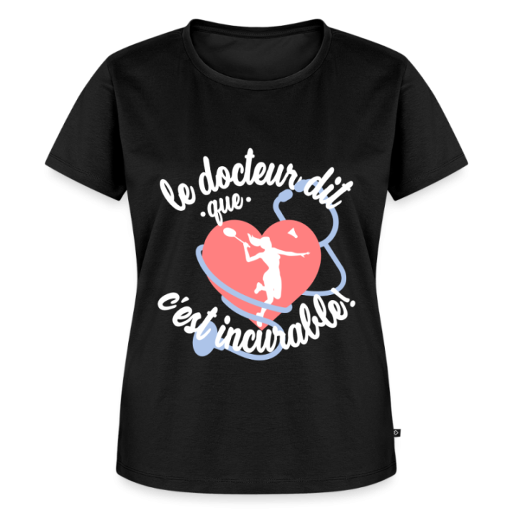 T-shirt premium femme - Le badminton: c'est incurable - noir - front