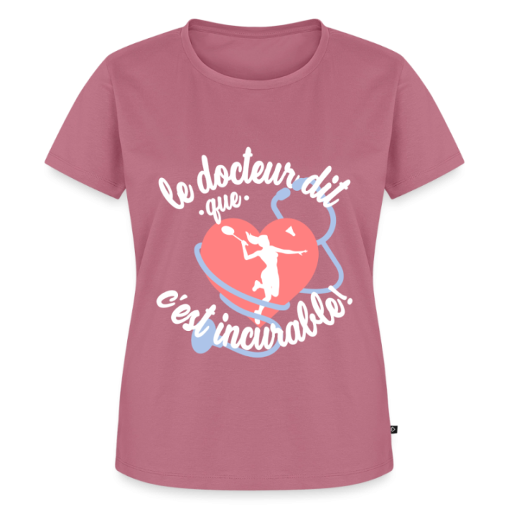 T-shirt premium femme - Le badminton: c'est incurable - mauve - front