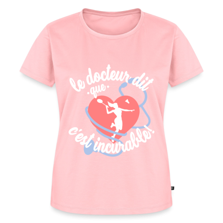 T-shirt premium femme - Le badminton: c'est incurable - rose - front