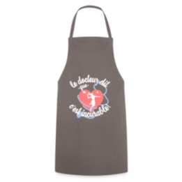 Tablier de cuisine - Le badminton: c'est incurable - gris - front