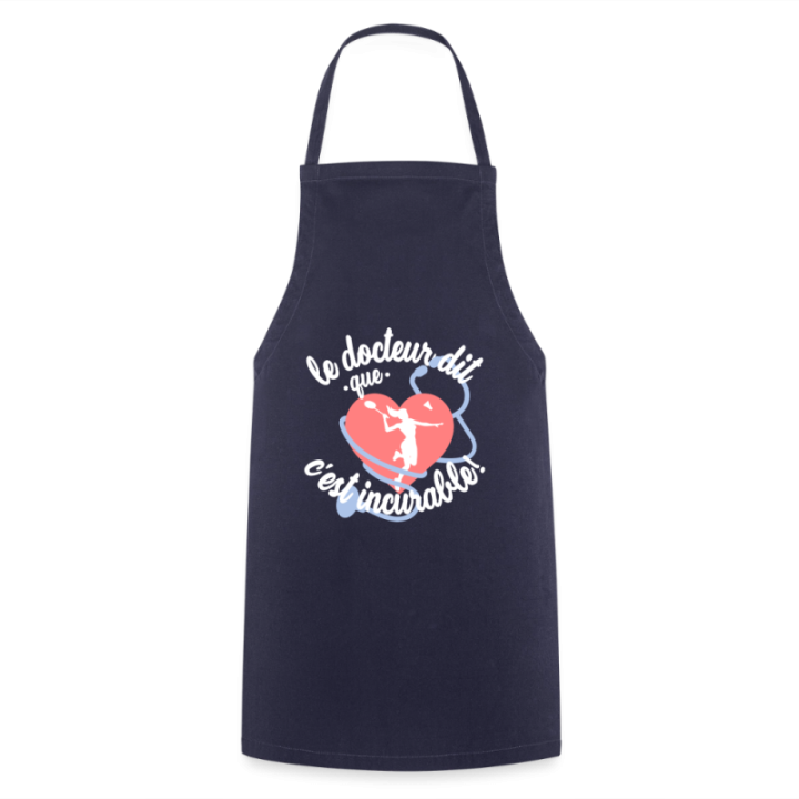Tablier de cuisine - Le badminton: c'est incurable - marine - front