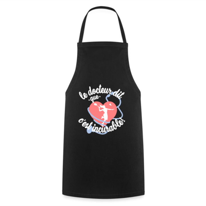 Tablier de cuisine - Le badminton: c'est incurable - noir - front