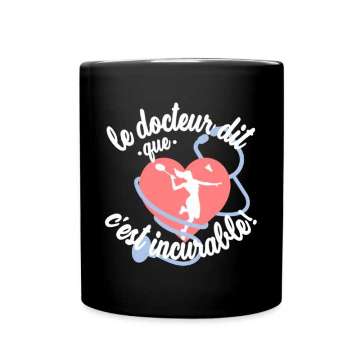 Mug uni - Le badminton: c'est incurable - noir - front