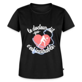T-shirt premium femme - Le volley: c'est incurable - noir - front