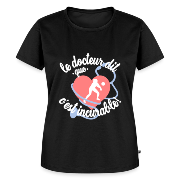 T-shirt premium femme - Le volley: c'est incurable - noir - front