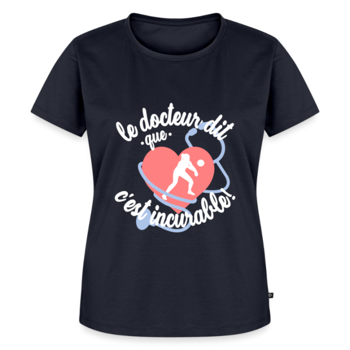 T-shirt premium femme - Le volley: c'est incurable - bleu marine - front