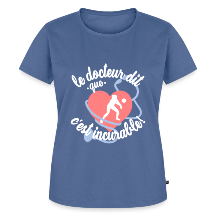 T-shirt premium femme - Le volley: c'est incurable - bleu pigeon - front