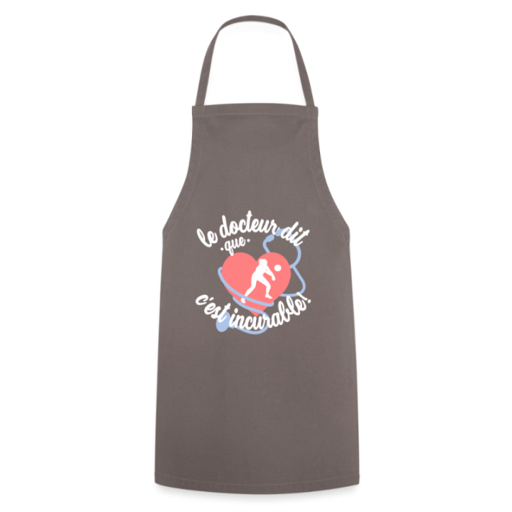 Tablier de cuisine - Le volley: c'est incurable - gris - front