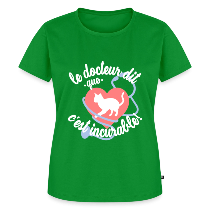 T-shirt premium femme - Les chats: c'est incurable - vert - front