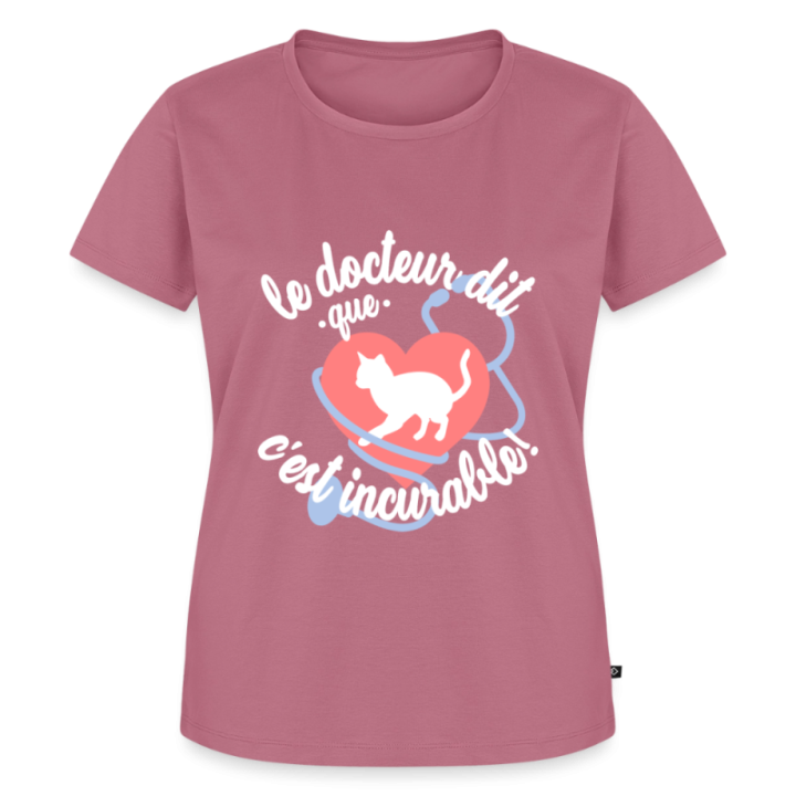 T-shirt premium femme - Les chats: c'est incurable - mauve - front