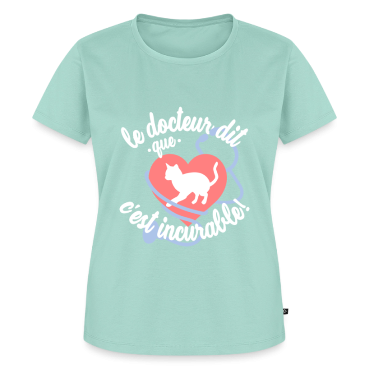 T-shirt premium femme - Les chats: c'est incurable - menthe  - front
