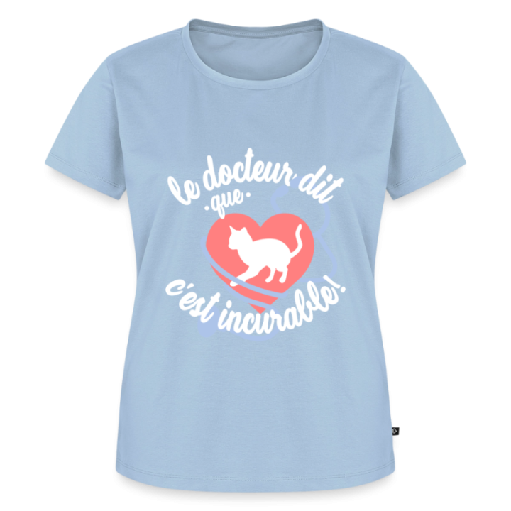 T-shirt premium femme - Les chats: c'est incurable - bleu clair - front