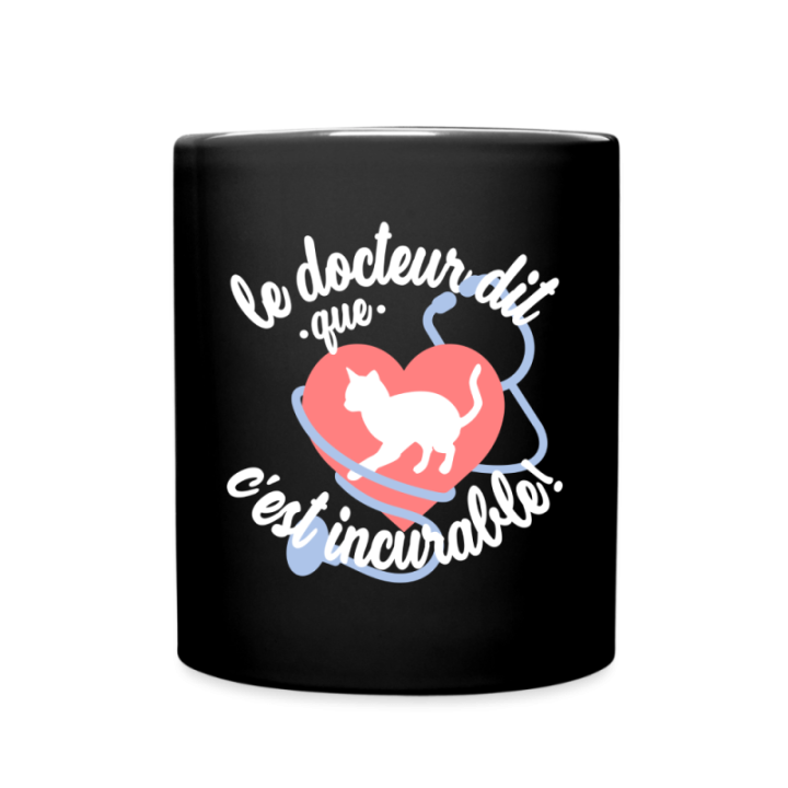 Mug uni - Les chats: c'est incurable - noir - front