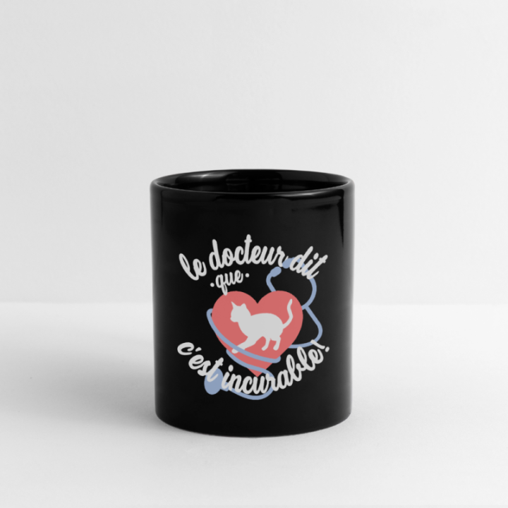 Mug uni - Les chats: c'est incurable - noir - front