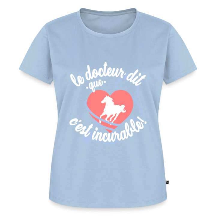 T-shirt premium femme - Le cheval: c'est incurable - bleu clair - front