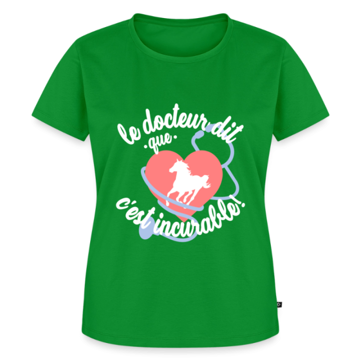 T-shirt premium femme - Le cheval: c'est incurable - vert - front