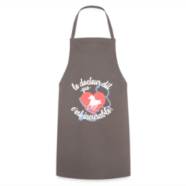 Tablier de cuisine - Le cheval: c'est incurable - gris - front