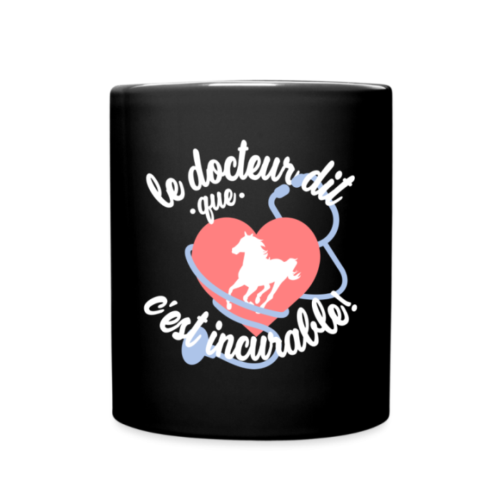 Mug uni - Le cheval: c'est incurable - noir - front