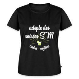 T-shirt premium femme - Soirées SM: Salsa et Mojitos - noir - front