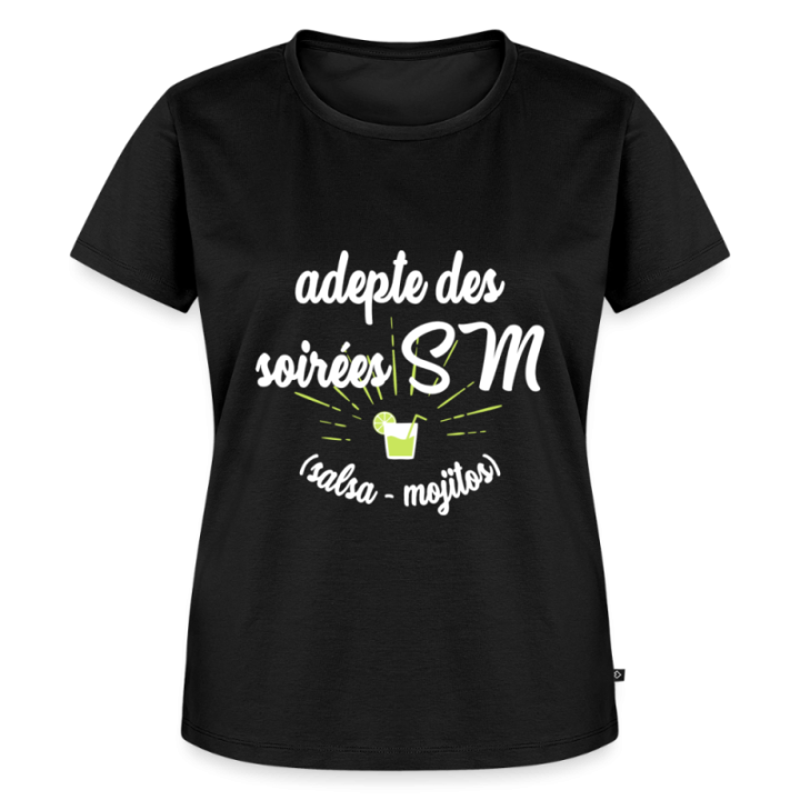 T-shirt premium femme - Soirées SM: Salsa et Mojitos - noir - front