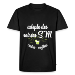 T-shirt premium homme - Soirées SM: Salsa et Mojitos - noir - front