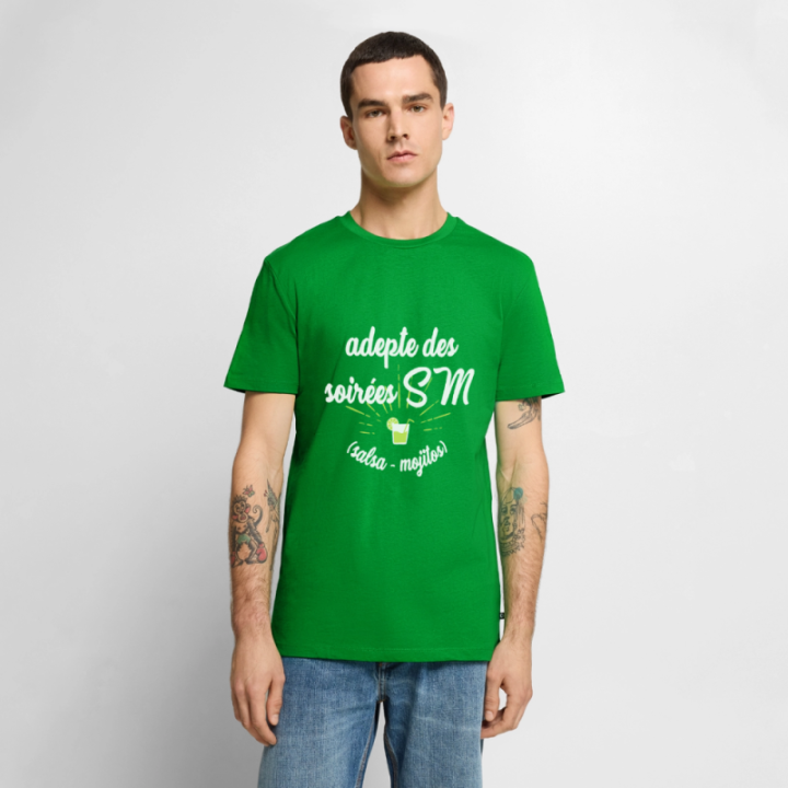 T-shirt premium homme - Soirées SM: Salsa et Mojitos - vert - front