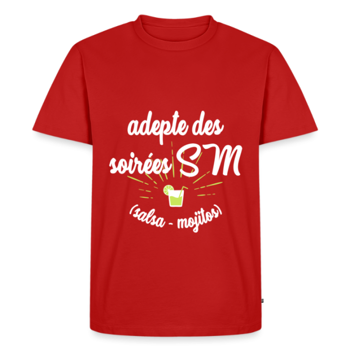 T-shirt premium homme - Soirées SM: Salsa et Mojitos - rouge - front