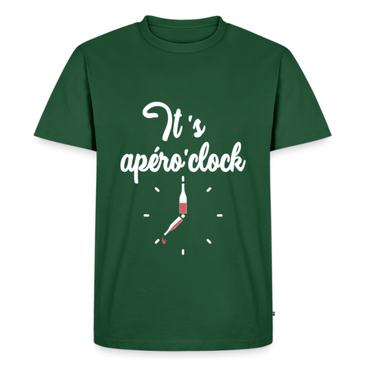 T-shirt premium homme - It's apéro'clock - vert bouteille - front
