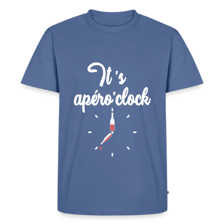 T-shirt premium homme - It's apéro'clock - bleu pigeon - front
