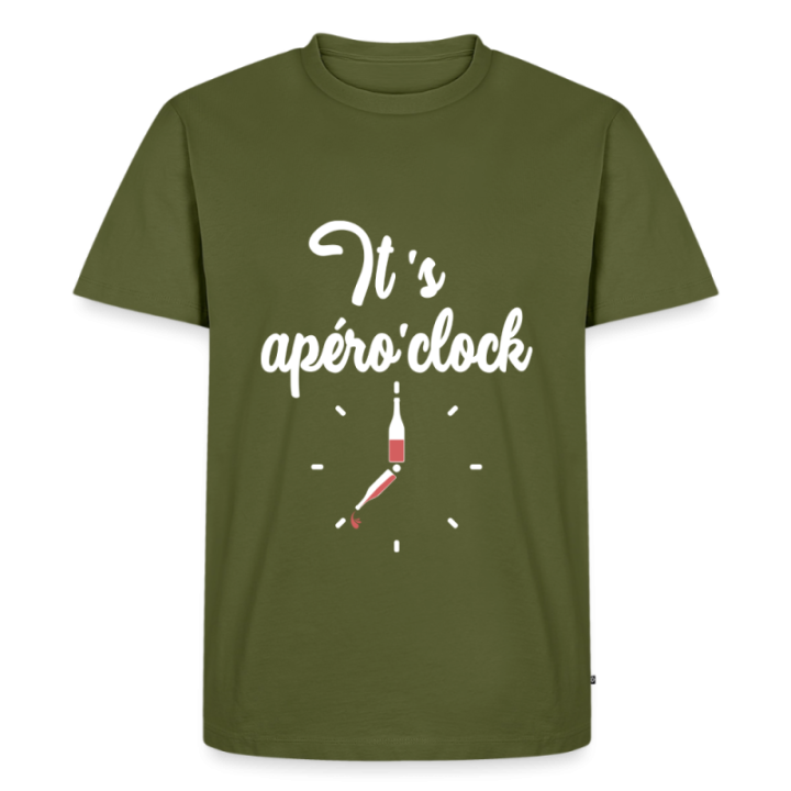 T-shirt premium homme - It's apéro'clock - kaki - front