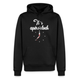 Sweat-shirt à capuche premium homme - It's apéro'clock - noir - front