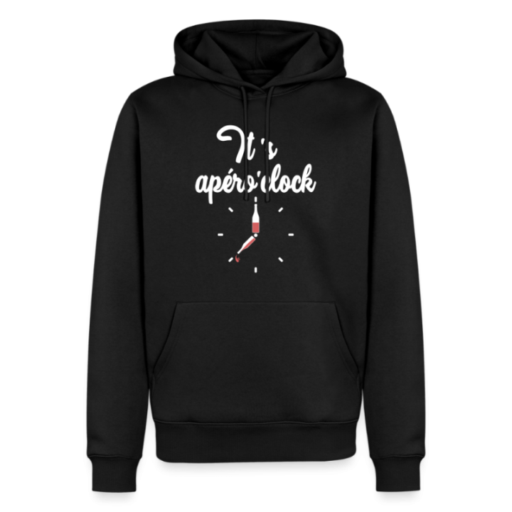 Sweat-shirt à capuche premium homme - It's apéro'clock - noir - front